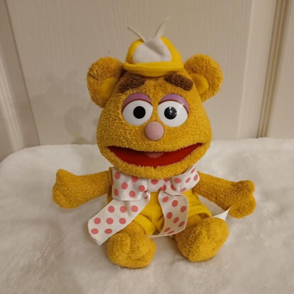 Vintage Fozzie Bear Plush Bean Bag Doll Muppets 9 inch Jim Hansons Muppet Babies